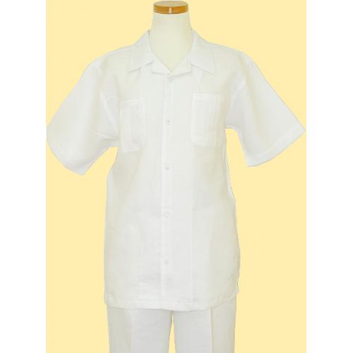 Steve Harvey White 2 Pc 100% Linen Outfit # 2613